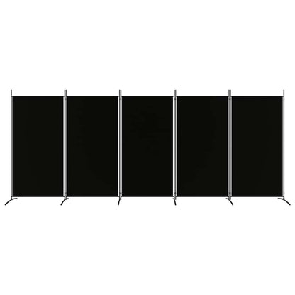 vidaXL 5-Panel Room Divider Black 433x180 cm Fabric 3