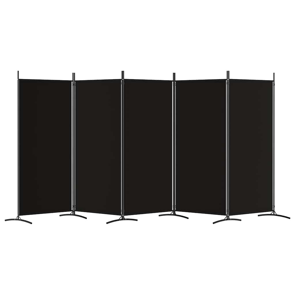 vidaXL 5-Panel Room Divider Black 433x180 cm Fabric 4
