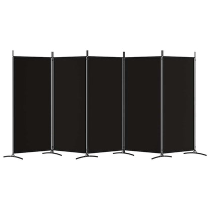 vidaXL 5-Panel Room Divider Black 433x180 cm Fabric 4