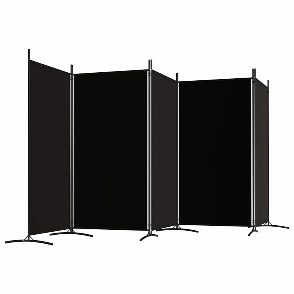 vidaXL 5-Panel Room Divider Black 433x180 cm Fabric 5