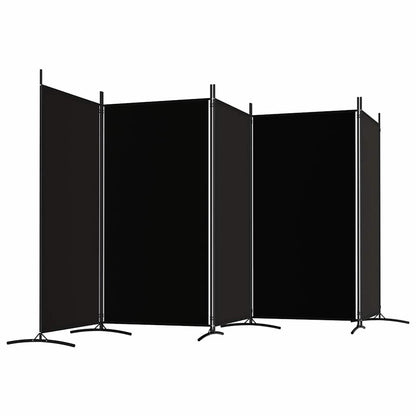 vidaXL 5-Panel Room Divider Black 433x180 cm Fabric 5