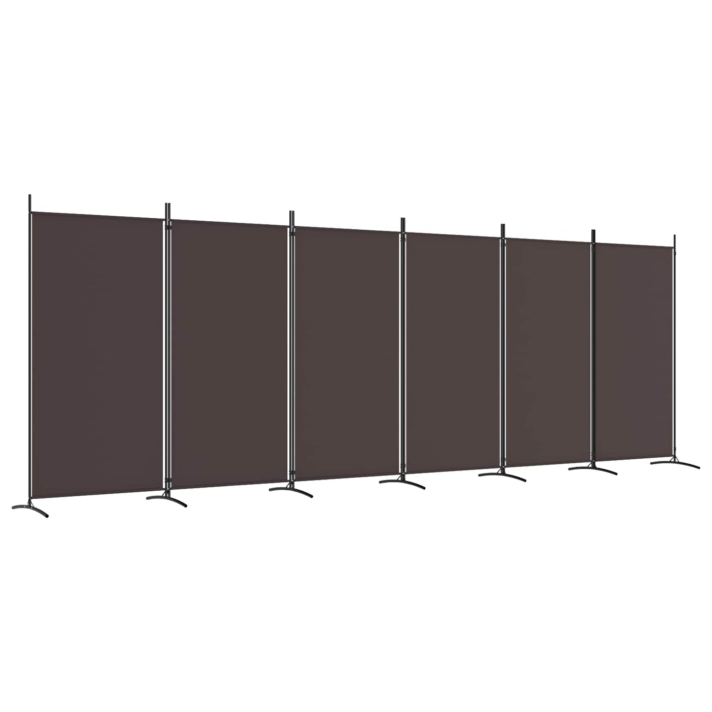 vidaXL 6-Panel Room Divider Brown 520x180 cm Fabric 2
