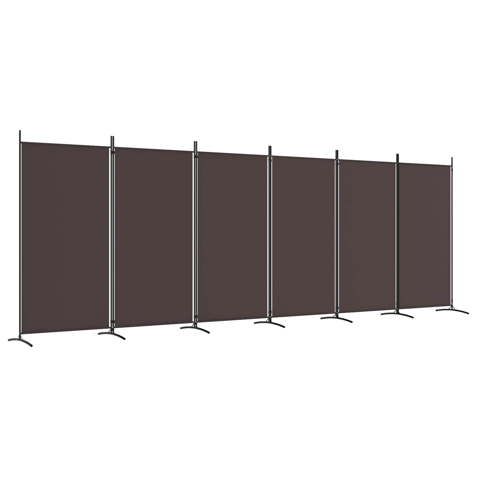 vidaXL 6-Panel Room Divider Brown 520x180 cm Fabric 2