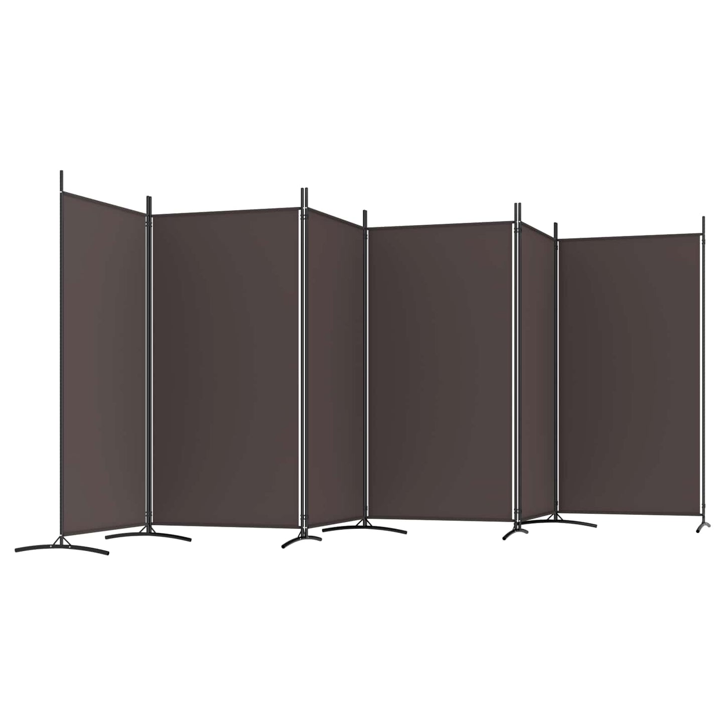 vidaXL 6-Panel Room Divider Brown 520x180 cm Fabric 3