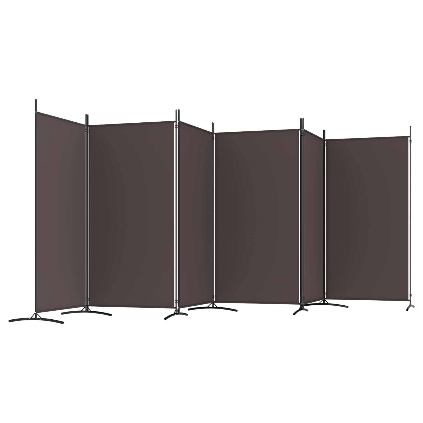 vidaXL 6-Panel Room Divider Brown 520x180 cm Fabric 3
