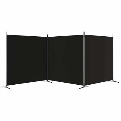 vidaXL 3-Panel Room Divider Black 525x180 cm Fabric 4