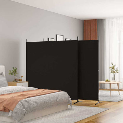 vidaXL 3-Panel Room Divider Black 525x180 cm Fabric 1