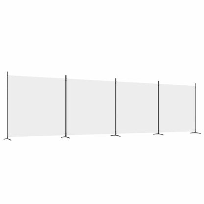 vidaXL 4-Panel Room Divider White 698x180 cm Fabric 2