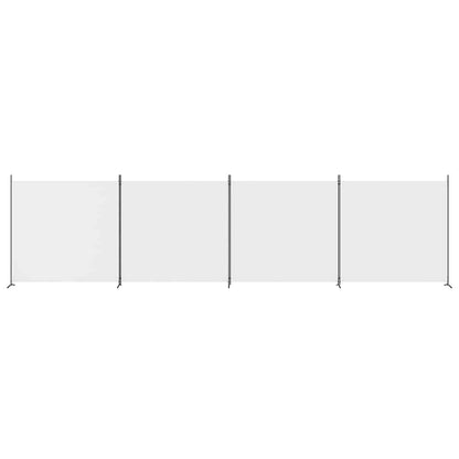 vidaXL 4-Panel Room Divider White 698x180 cm Fabric 3