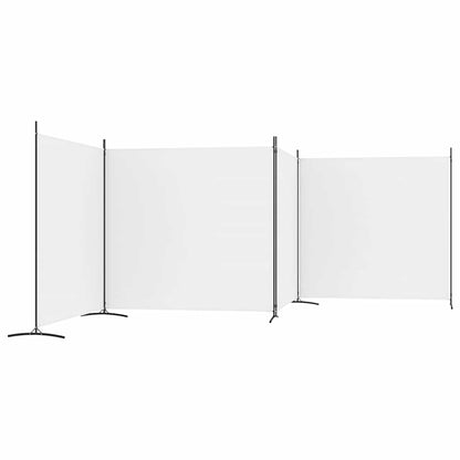 vidaXL 4-Panel Room Divider White 698x180 cm Fabric 4