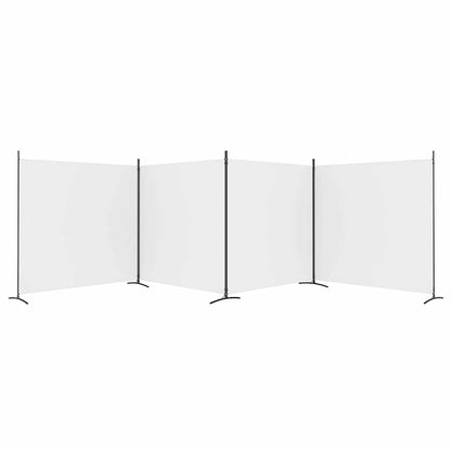 vidaXL 4-Panel Room Divider White 698x180 cm Fabric 5