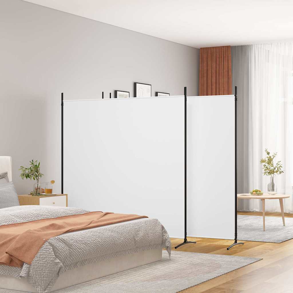 vidaXL 4-Panel Room Divider White 698x180 cm Fabric 1