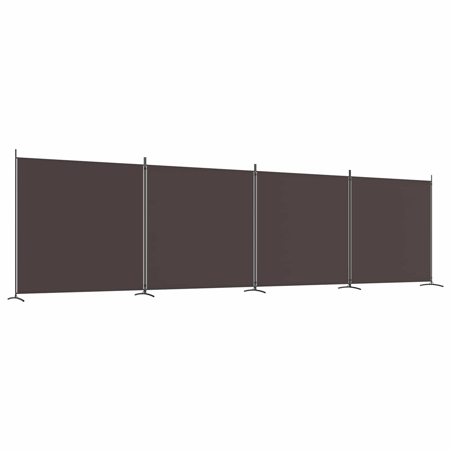 vidaXL 4-Panel Room Divider Brown 698x180 cm Fabric 2