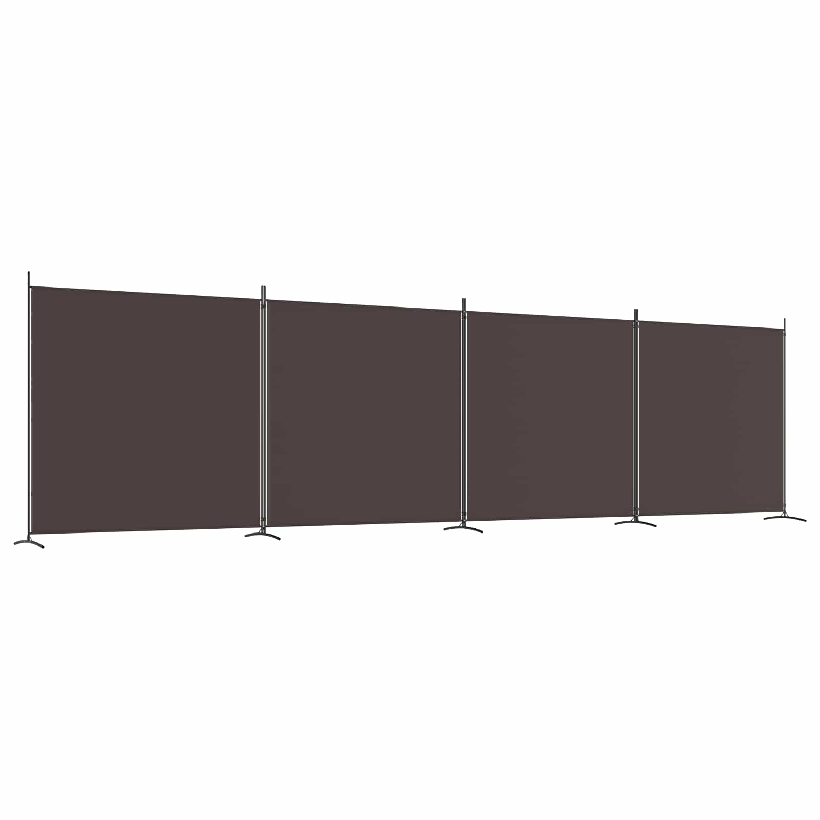 vidaXL 4-Panel Room Divider Brown 698x180 cm Fabric 2
