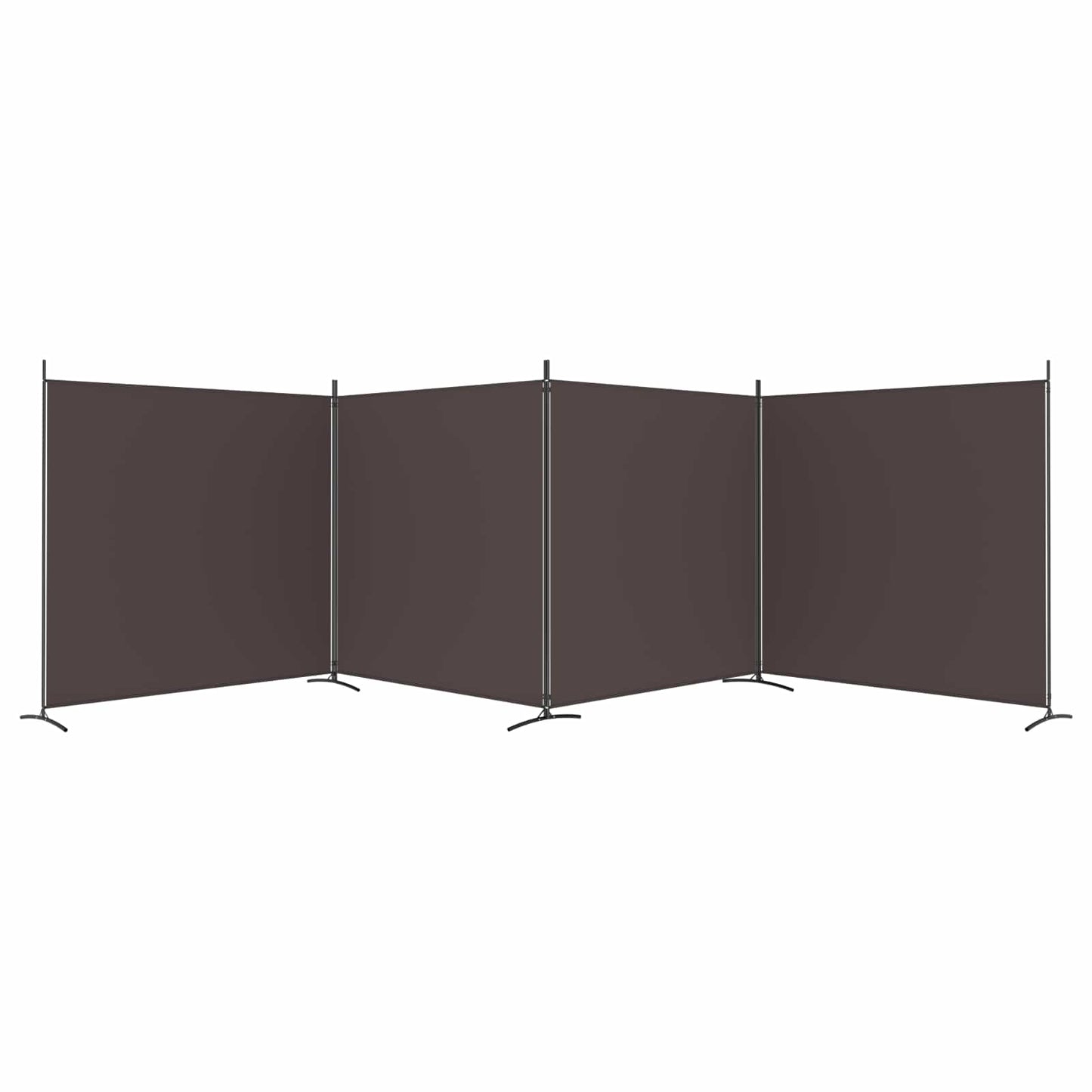 vidaXL 4-Panel Room Divider Brown 698x180 cm Fabric 3