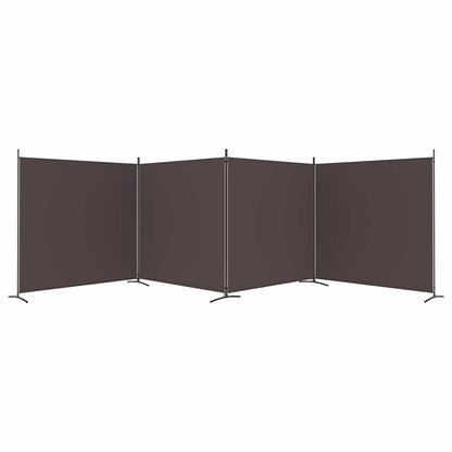 vidaXL 4-Panel Room Divider Brown 698x180 cm Fabric 3