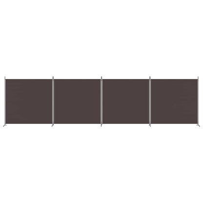 vidaXL 4-Panel Room Divider Brown 698x180 cm Fabric 6