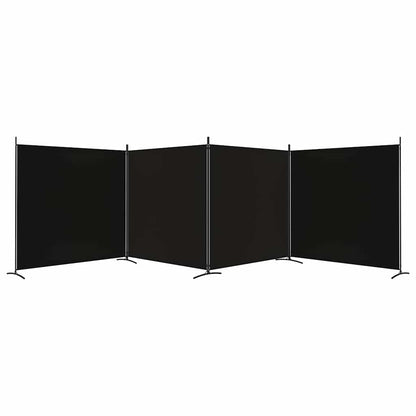 vidaXL 4-Panel Room Divider Black 698x180 cm Fabric 4