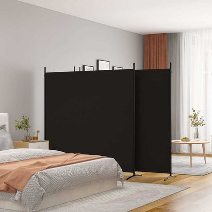 vidaXL 4-Panel Room Divider Black 698x180 cm Fabric 1