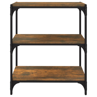 vidaXL Book Cabinet Smoked Oak 60x33x70.5 cm Engineered Wood and Steel 5