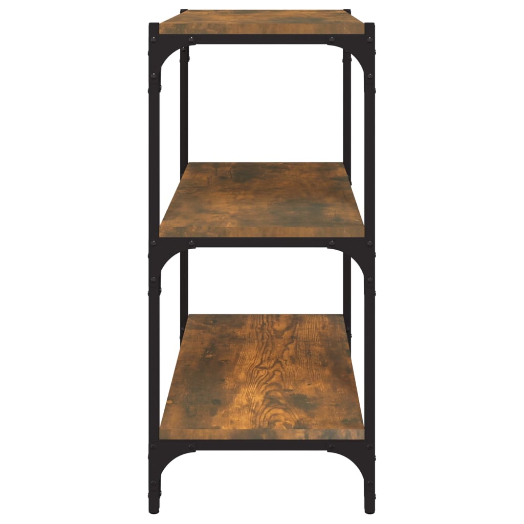 vidaXL Book Cabinet Smoked Oak 60x33x70.5 cm Engineered Wood and Steel 6