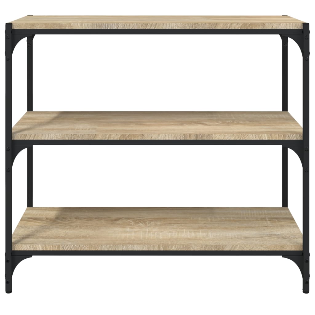 vidaXL Book Cabinet Sonoma Oak 80x33x70.5 cm Engineered Wood and Steel 5