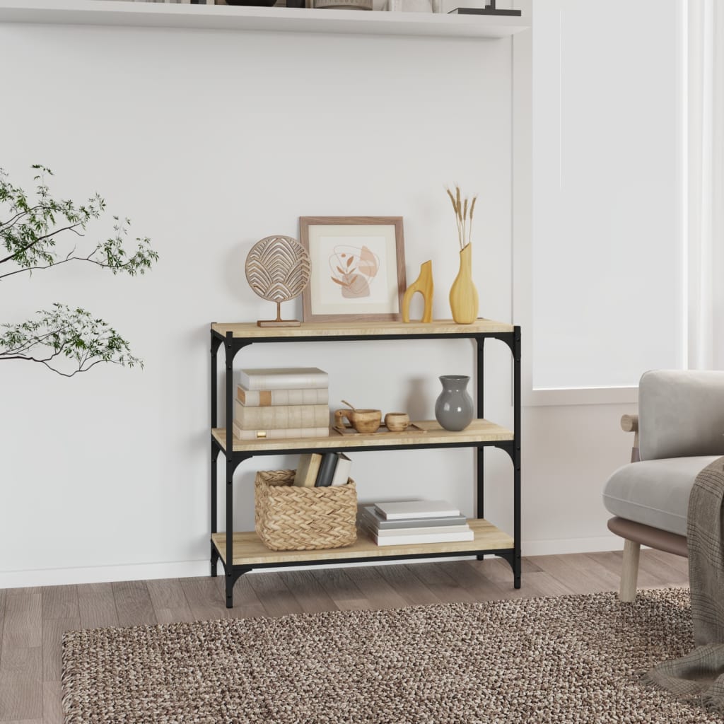 vidaXL Book Cabinet Sonoma Oak 80x33x70.5 cm Engineered Wood and Steel 1