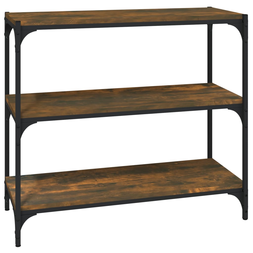 vidaXL Book Cabinet Smoked Oak 80x33x70.5 cm Engineered Wood and Steel 2