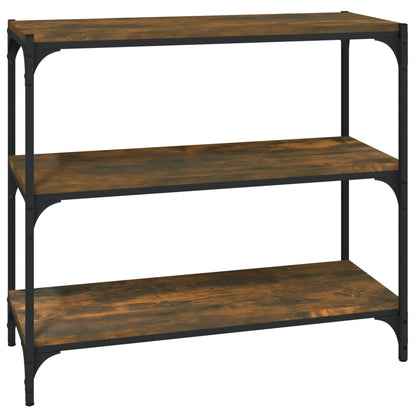 vidaXL Book Cabinet Smoked Oak 80x33x70.5 cm Engineered Wood and Steel 2
