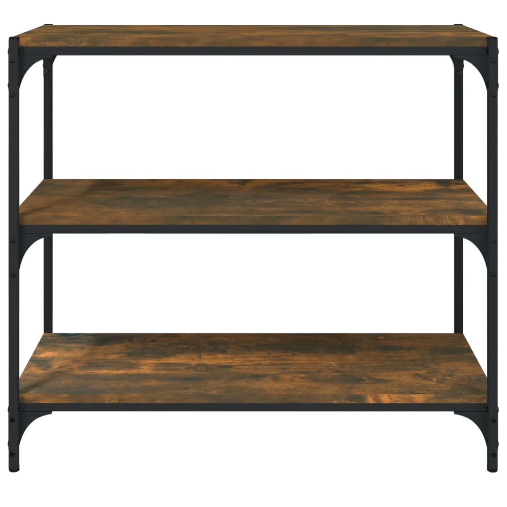 vidaXL Book Cabinet Smoked Oak 80x33x70.5 cm Engineered Wood and Steel 5