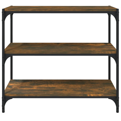 vidaXL Book Cabinet Smoked Oak 80x33x70.5 cm Engineered Wood and Steel 5