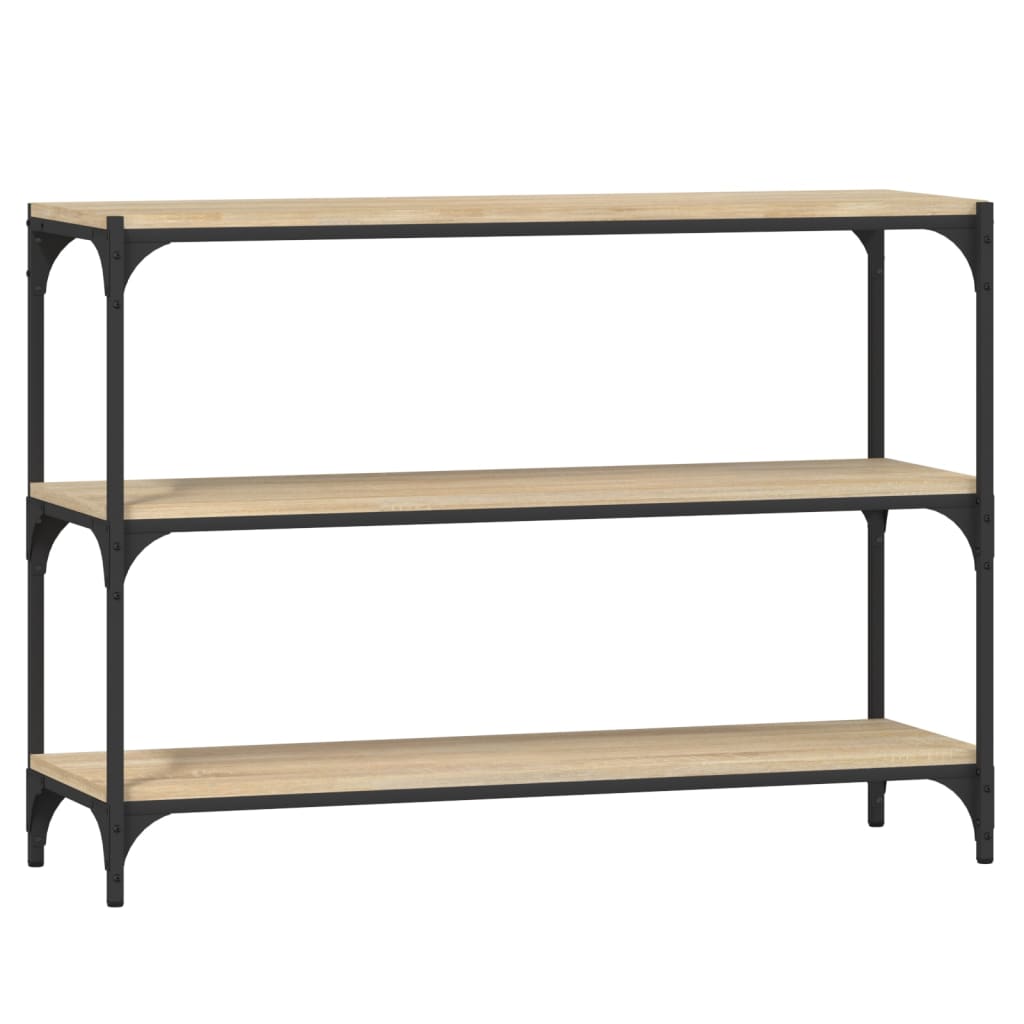 vidaXL Book Cabinet Sonoma Oak 100x33x70.5 cm Engineered Wood and Steel 2