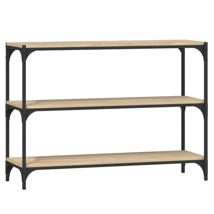 vidaXL Book Cabinet Sonoma Oak 100x33x70.5 cm Engineered Wood and Steel 2