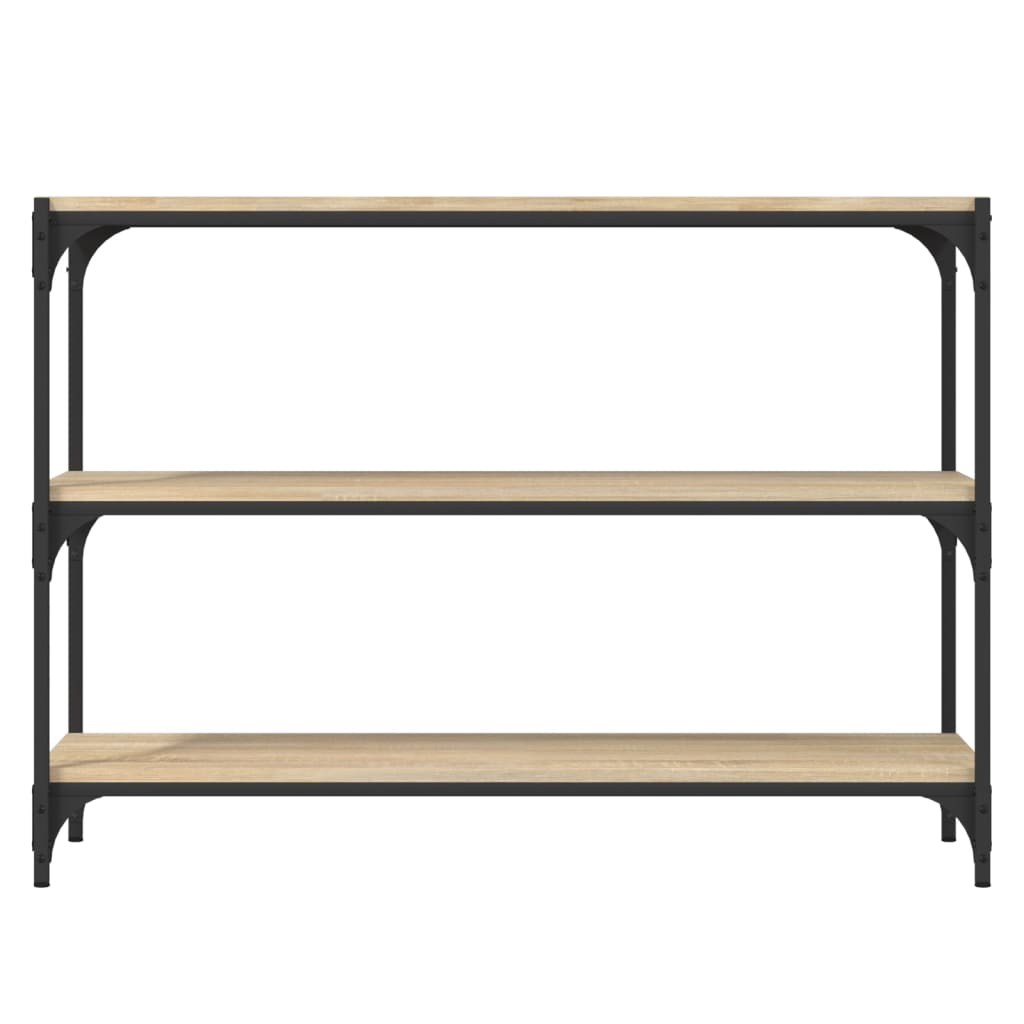 vidaXL Book Cabinet Sonoma Oak 100x33x70.5 cm Engineered Wood and Steel 5
