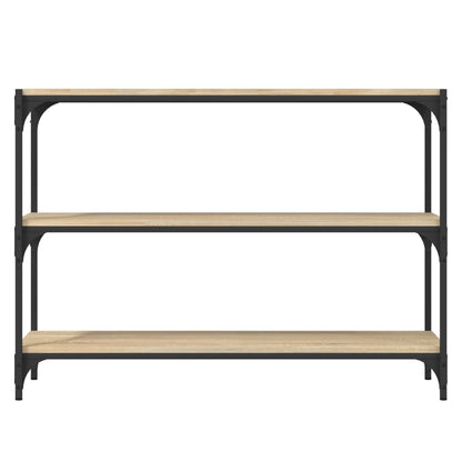 vidaXL Book Cabinet Sonoma Oak 100x33x70.5 cm Engineered Wood and Steel 5