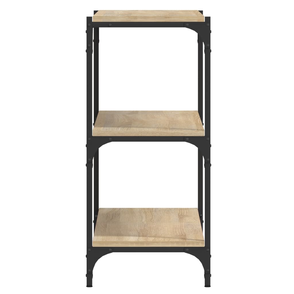 vidaXL Book Cabinet Sonoma Oak 100x33x70.5 cm Engineered Wood and Steel 6