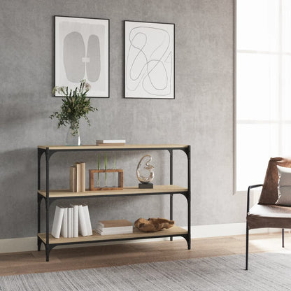 vidaXL Book Cabinet Sonoma Oak 100x33x70.5 cm Engineered Wood and Steel 1