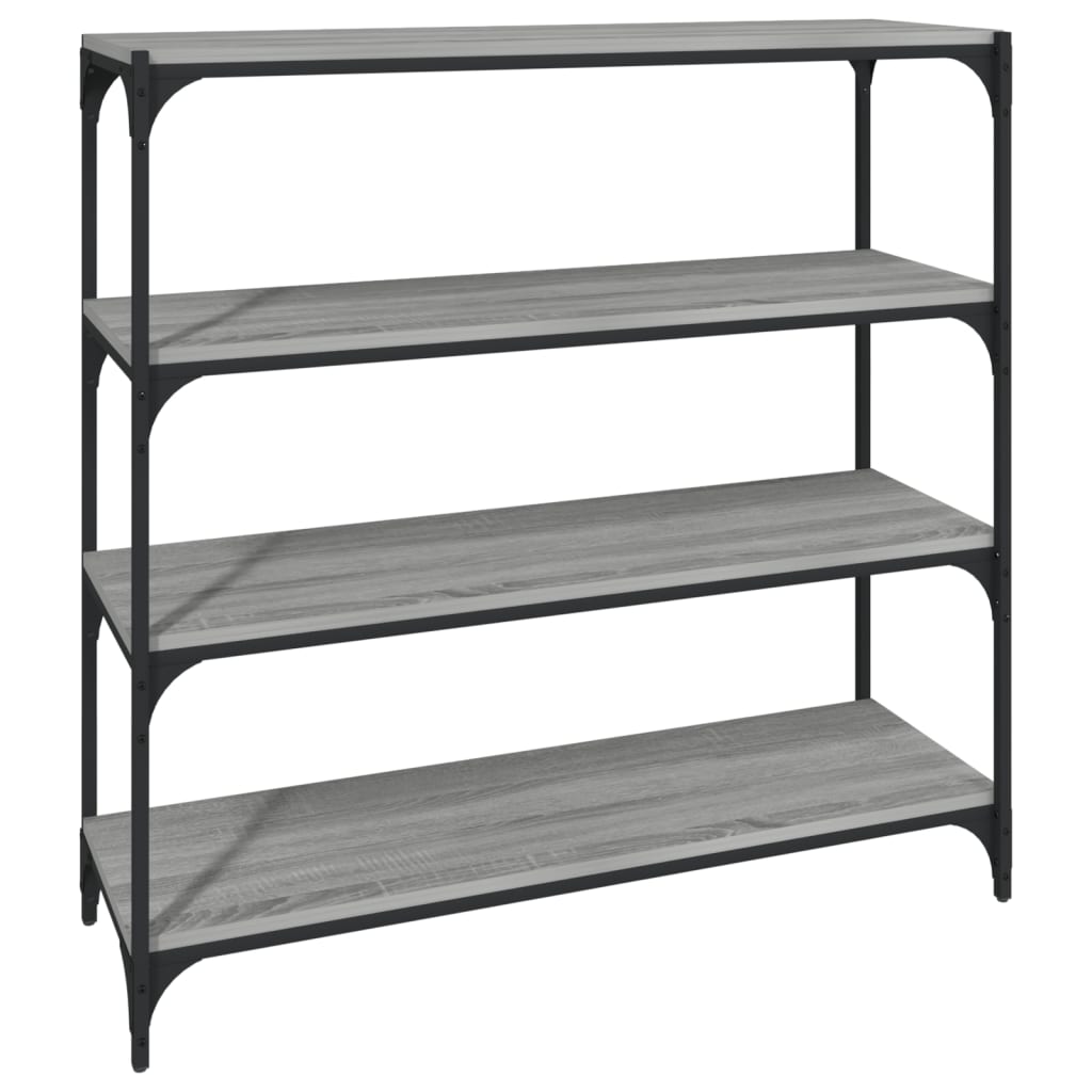 vidaXL Book Cabinet Grey Sonoma 100x33x100 cm Engineered Wood and Steel 2