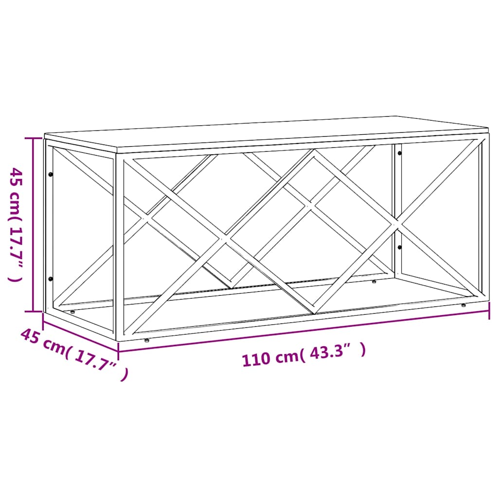 vidaXL Coffee Table Stainless Steel and Solid Wood Reclaimed 6