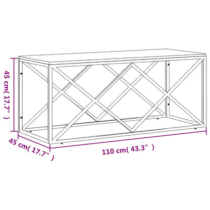 vidaXL Coffee Table Stainless Steel and Solid Wood Reclaimed 6