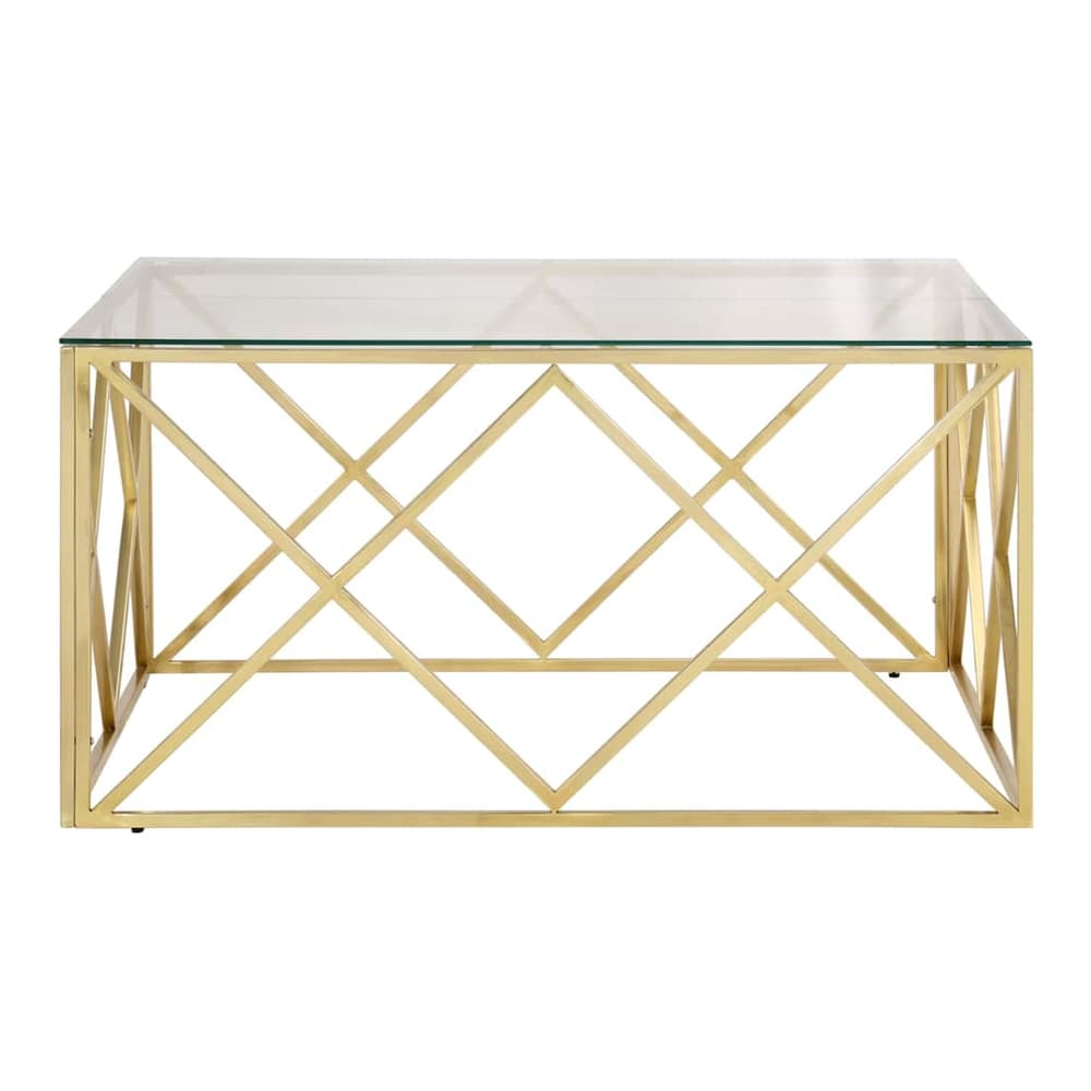 Coffee Table Stainless Steel and Tempered Gold