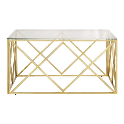Coffee Table Stainless Steel and Tempered Gold