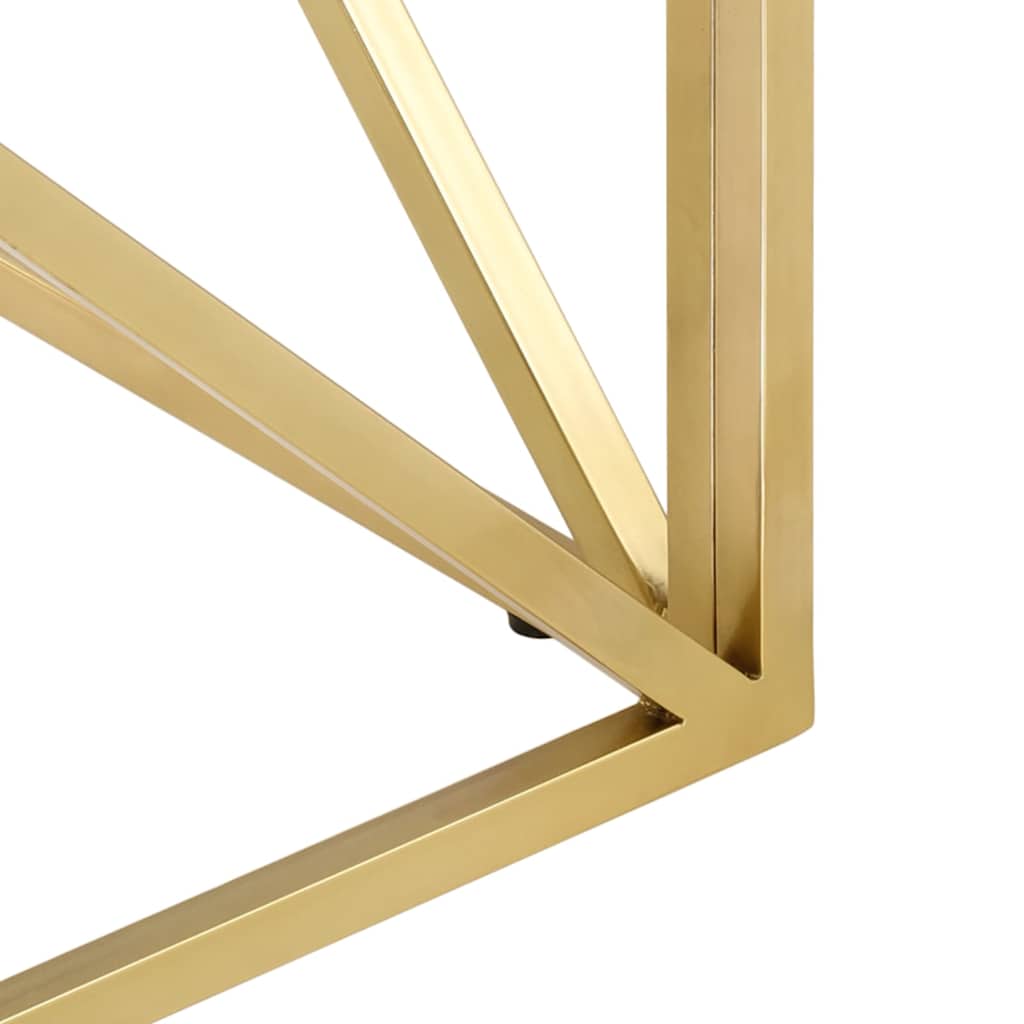 Coffee Table Stainless Steel and Tempered Gold