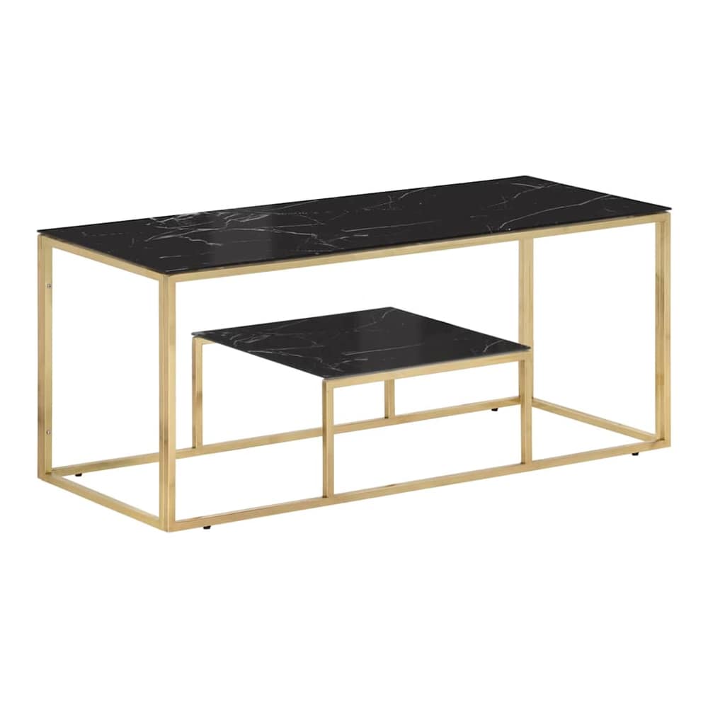 Coffee Table Stainless Steel and Solid Sleeper Gold and black