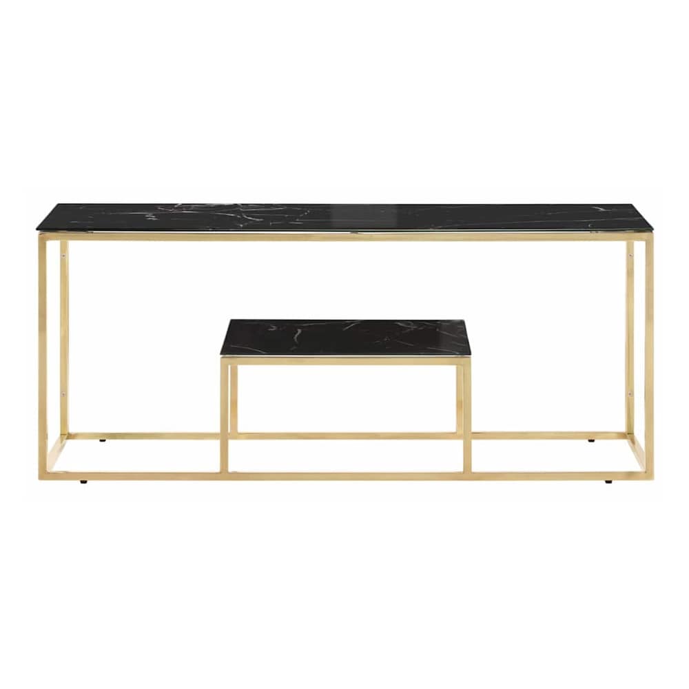 Coffee Table Stainless Steel and Solid Sleeper Gold and black