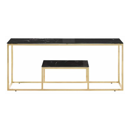 Coffee Table Stainless Steel and Solid Sleeper Gold and black