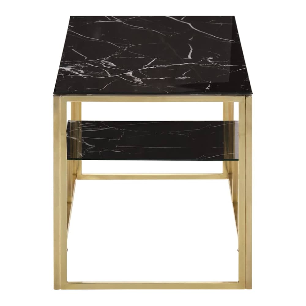 Coffee Table Stainless Steel and Solid Sleeper Gold and black