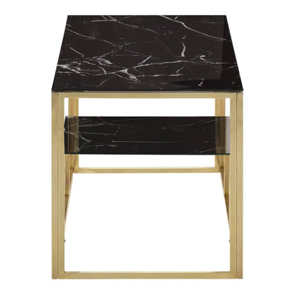 Coffee Table Stainless Steel and Solid Sleeper Gold and black