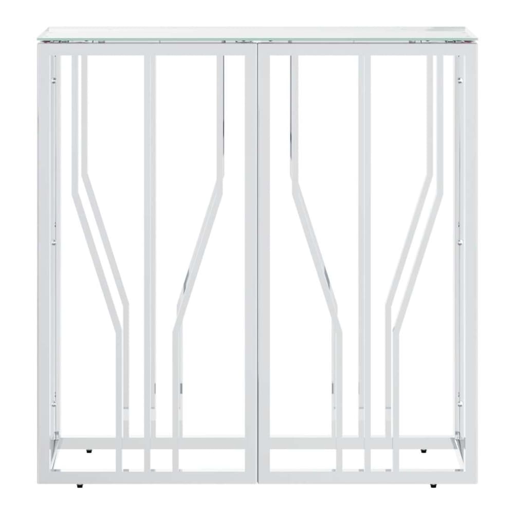 Console Table 70x30x70 cm Stainless Steel Silver Glass