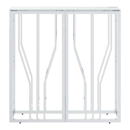 Console Table 70x30x70 cm Stainless Steel Silver Glass
